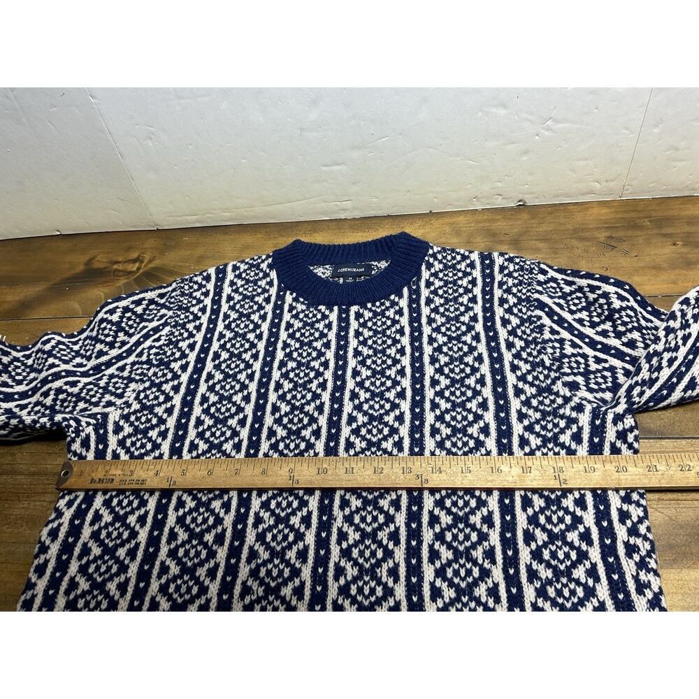 J Crew 100% Lambs Wool Jacquard Geometric Nordic Ski Sweater - Picture 7 of 9
